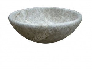 Marbre Silver Shadow Vasque Modèle Bol Arrondi