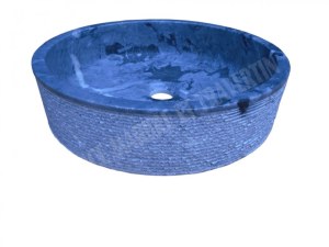 Marbre Gris Afyon Tiger Vasque Cylindre Plat Strié