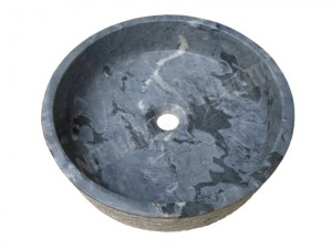 Marbre Gris Afyon Tiger Vasque Cylindre Plat Strié