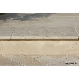 Margelle Travertin Mixte 1er Choix 61x33x3cm - Bord Rond