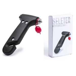 Marteau Brise Vitre "Seleter" en Acier Inoxydable - Objet publicitaire AVEC ou SANS log...