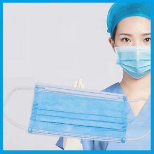 Masque chirurgical EN14683 bleu, 3 plis, CE 95%