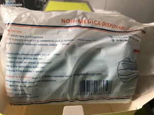 Masque CHIRURGICAL 3 plis boites de 50pces au norme CE avec test de conformité