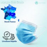 Octygen - Masque jetable 3 couches | Livraison rapide |Boite de 50 pcs/ Carton de 54 Bo...
