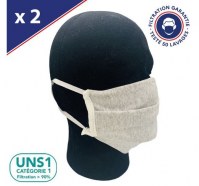 Masques UNS1 50 Lavages 3 pli - Gris