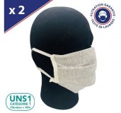 Masques UNS1 50 Lavages 3 pli - Gris