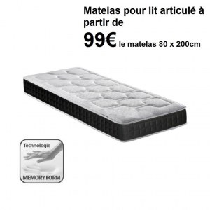 DIRECT GROSSISTE LIT COFFRE + 2 sommiers ÉLECTRIQUES + 2 matelas VISCO MEMORY