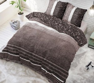 "Matrix" Taupe Set 2/3 pcs Parure de Lit 100% Coton Housse de Couette+Taie d'Oreiller...