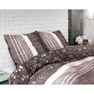 "Matrix" Taupe Set 2/3 pcs Parure de Lit 100% Coton Housse de Couette+Taie d'Oreiller...