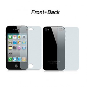 Film de Protection pour iPhone 4/4S, Avant et Arrière, avec Chiffon de Nettoyage