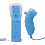 Télécommande et le Nunchuk avec étui pour Wii / Wii u (bleu)