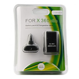 Batterie USB Rechargeable pour Xbox 360 Slim - Noire