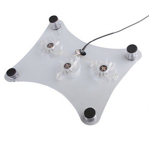 Plateau de Refroidissement avec Ventilateur, USB, pour Ordinateur Portable - Blanc