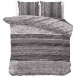 "Melila" gris Set 2/3 pcs Parure de Lit Coton Mélangé Housse de Couette+Taie d'Oreiller