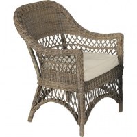 2 fauteuils en rotin gris 72x72x96