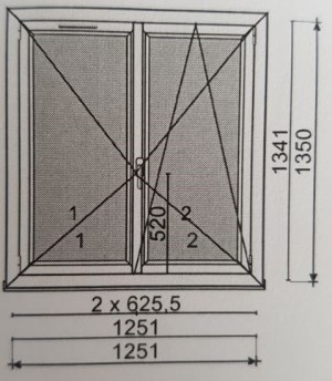 Fenêtre 2 vantaux PVC blanc
