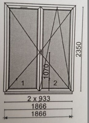Fenêtre 2 vantaux PVC blanc