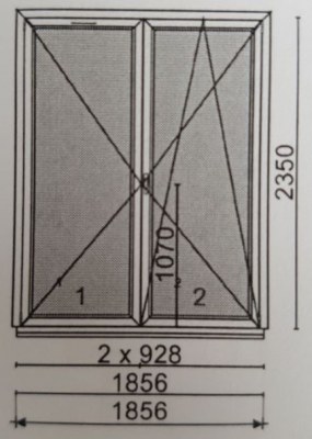 Fenêtre 2 vantaux PVC blanc