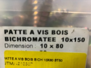 DESTOCKAGE Patte à vis pour bois