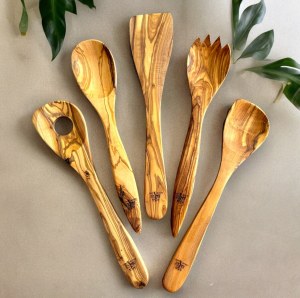 SET DE 5 USTENSILES DE TABLE DE CUISINE : CUILLÈRE DE CUISSON + SPATULE + CUILLÈRE...