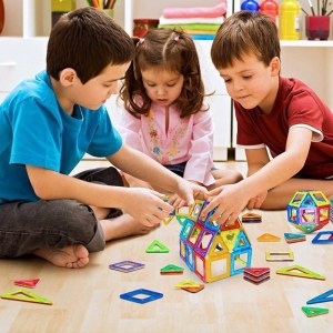 Ensemble de Construction Magnétique - Jeu de Construction Éducatif 3D pour Enfants - 12...