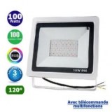 Projecteur LED RGB - 100 Watts - 10 000 Lumens - 100 Lumens/Watt - Angle 120° - IP66 -...