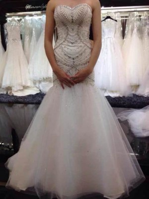 Fabricant magnifique robes de marieé en taffetas et perles