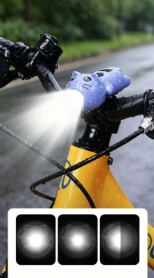 Phare avant de vélo enfant motif chat kawaii 2 fonctions : Éclairage + Klaxon électronique