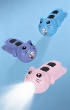 Phare avant de vélo enfant motif chat kawaii 2 fonctions : Éclairage + Klaxon électronique