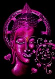 Lot de 19 toiles Bouddha artisanales – Magenta & Blanc – 100×70 cm – Neuves