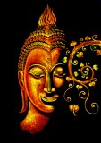 Lot de 24 toiles Bouddha artisanales – Orange & Jaune – 100×70 cm – Neuves