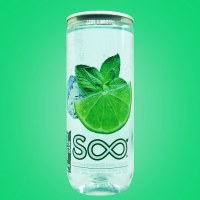 Lot canette transparente boissons aux fruits