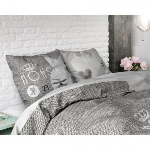 "Monsieur & Madame" Set 2/3 pcs Parure de Lit 100% Coton Housse de Couette+Taie d'Oreil...