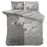 "Monsieur & Madame" Set 2/3 pcs Parure de Lit 100% Coton Housse de Couette+Taie d'Oreil...