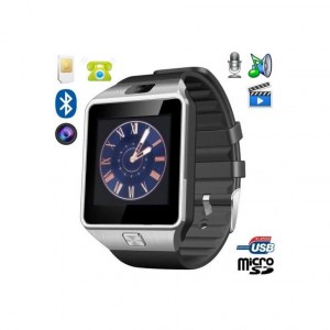 Montre téléphone connectée compatible android & ios sport carte sim homme noir