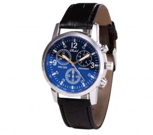 Montre uni en cuir à saisir