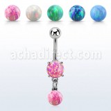 Grossiste Piercing Opal en Acier Chirurgical Banane Nombril