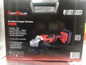Meuleuse d'angle sans fil KRAFTMULLER .km-7302,20V,125 mm, batterie 4.0 Ah, chargeur ra...