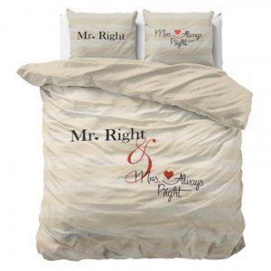 "Mr&Mrs Always" Set 2/3 pcs Parure de Lit 100% Coton Housse de Couette+Taie d'Oreiller...