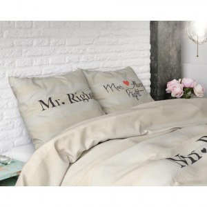 "Mr&Mrs Always" Set 2/3 pcs Parure de Lit 100% Coton Housse de Couette+Taie d'Oreiller...