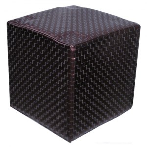 SIEGE POUF EN FAUX SKAI TRESSE