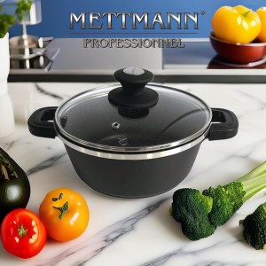 Faitout, revêtement Greblon C2+ en "marbre" Mettmann Professionnel