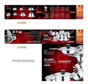 Lot de sets de 16 ustensiles de cuisine en acier inoxydable de marque swissline