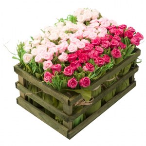 Carton de 4 - Cagette de 12 bouquets de boutons