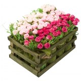 Carton de 4 - Cagette de 12 bouquets de boutons