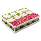 Carton de 4 - Cagette de 12 bouquets de roses