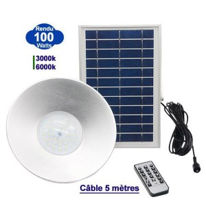 Lampe LED solaire pour extérieur / intérieur - Série INDU - Double éclairage 3000K / 60...