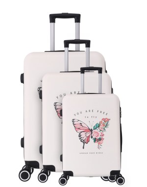 Set de 3 valises double roues ABS mixte color