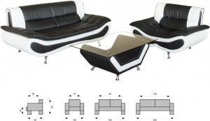 Canape 3+2+table basse napoleone