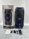 NDR-1810 Bluetooth Party Speaker Clubber Style RGB Lights Dual Mics Remote Portable Wir...